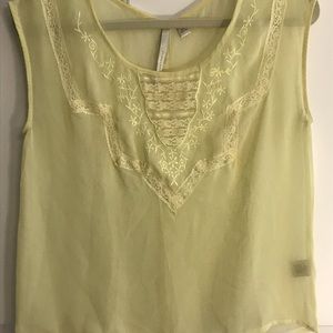 Lauren Conrad sheer embroidered top xs