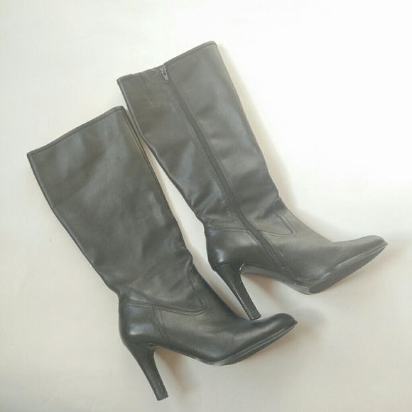 🎌 Ralph Lauren black heeled boots size 8.5 - Picture 2 of 6
