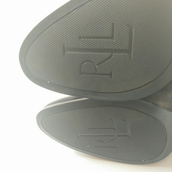 🎌 Ralph Lauren black heeled boots size 8.5 - Picture 6 of 6