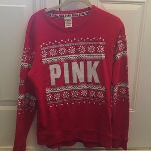 Victoria secret pink red Christmas sweater s