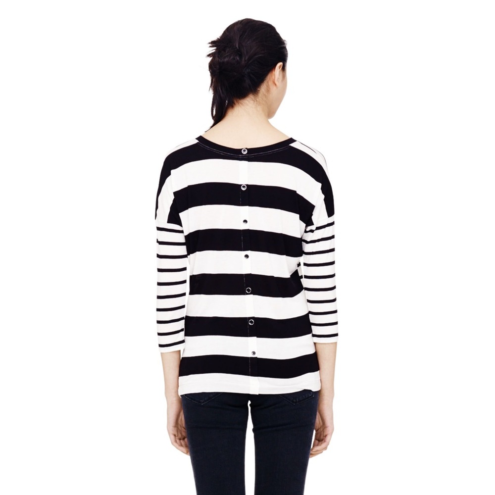 Club Monaco / Kasey button-back striped top