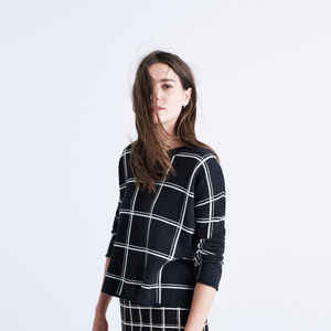 Madewell Double Windowpane Pullover Sweater