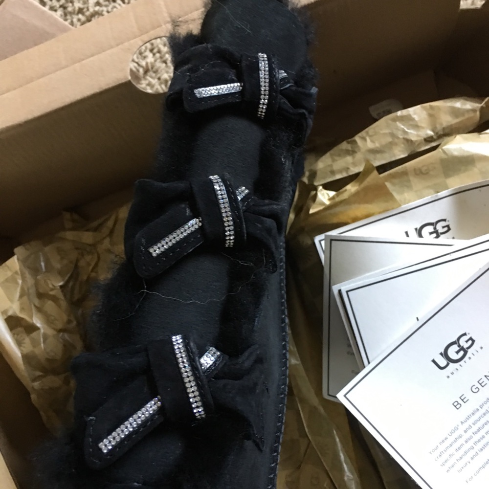 UGG Amelie Bow Back Boots with Swarovski Crystals