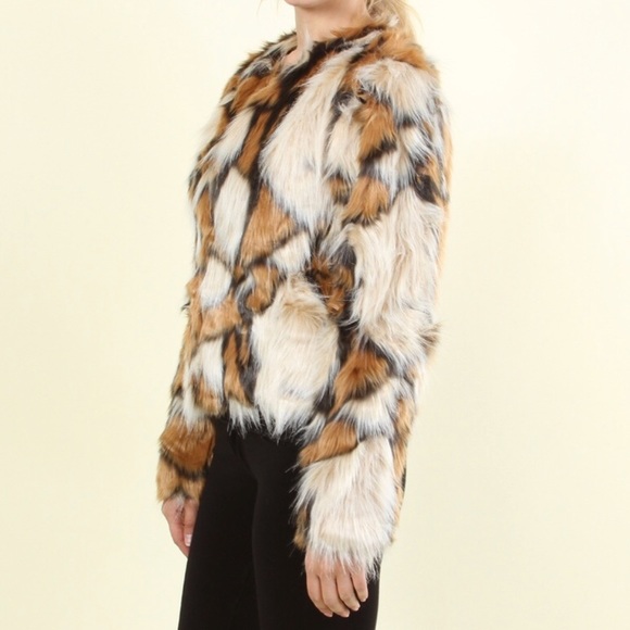 LAST ONE! Paris Patchwork Faux Fur Jacket - Picture 7 of 7