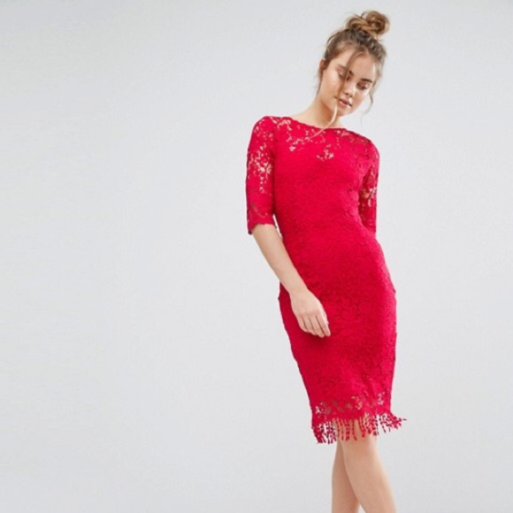 ASOS Red Lace Dress