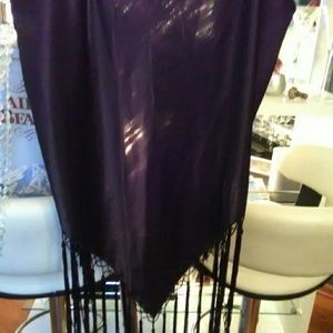 Price SLASH Black satin V style shawl