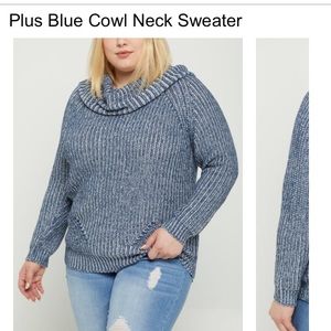 ⭐️FINAL⭐️NWT⭐️ Plus Size Blue Cowl Neck Sweater