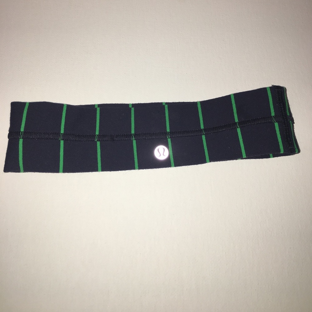 Lululemon headband: Navy and green striped