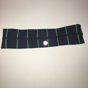 Lululemon headband: Navy and green striped