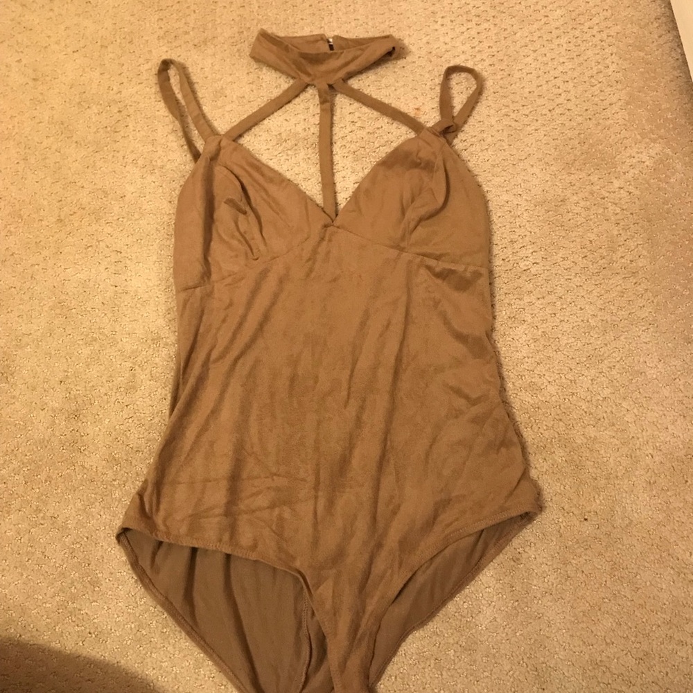 Suede Choker Bodysuit