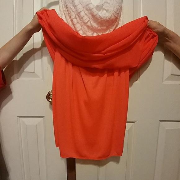 Strapless coral maxi - Picture 4 of 4