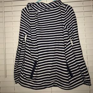 Striped Cowl Neck Hoodie