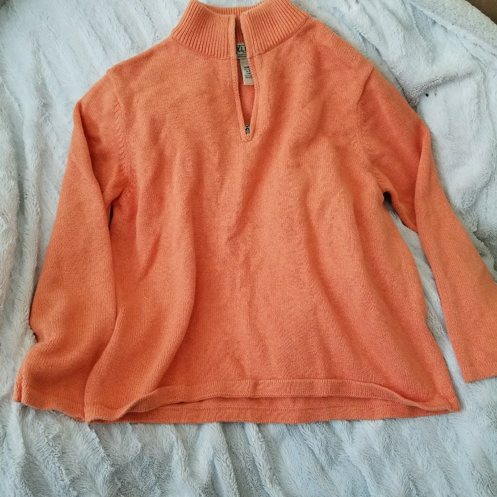 L.L. Bean Salmon Half Zip Pullover Sweater