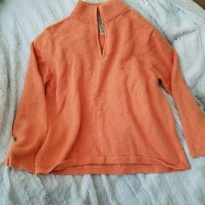L.L. Bean Salmon Half Zip Pullover Sweater