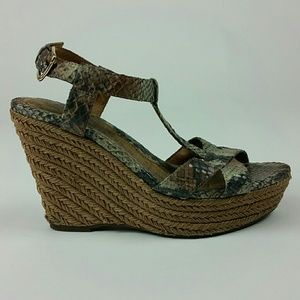 Sofft Snake Skin Wedge Sandals