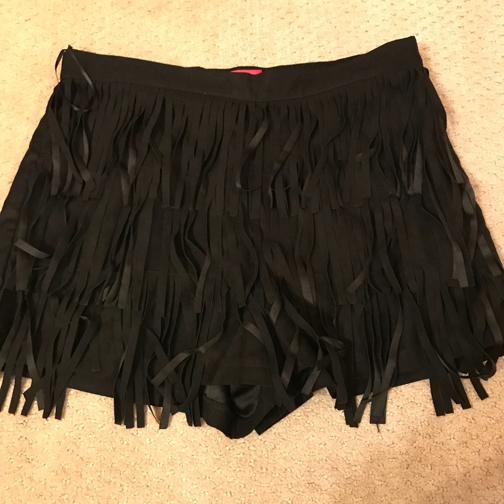 NWOT Suede Fringe Shorts