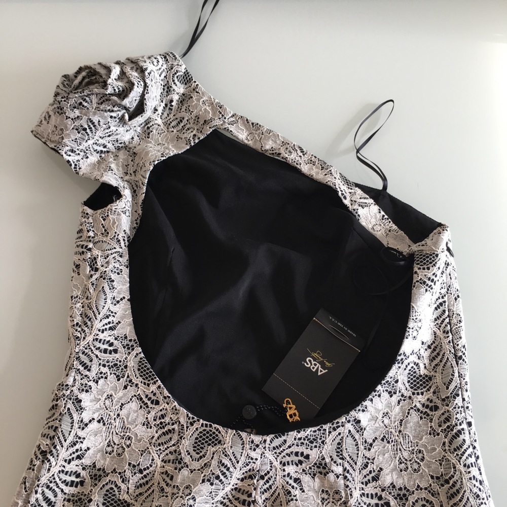 ABS by Allen Schwartz Lace One shoulder dress