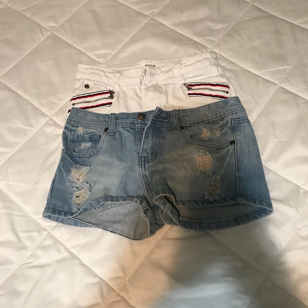 White & normal jean shorts size 16