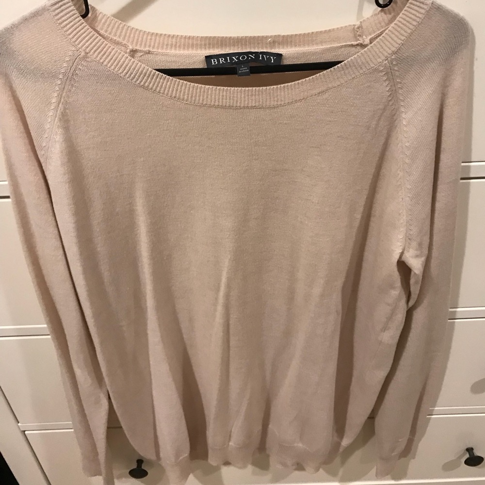 Sweater with lace elbow patches