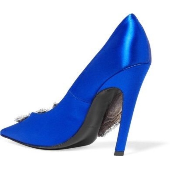 Balenciaga Satin Crystal Pumps 110mm NIB - Picture 2 of 8