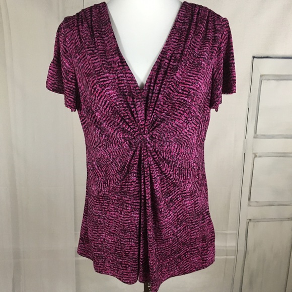 Daisy Fuentes Tops - Daisy Fuentes V Neck Knotted Blouse Size L