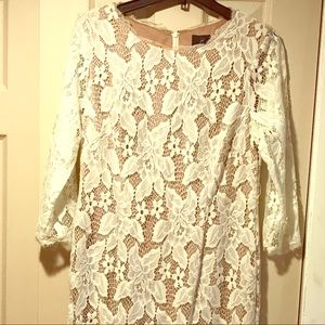 Elegant lace off white cocktail dress