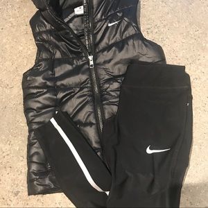 Girls Small Nike Hooded Vest with Nike Leggings