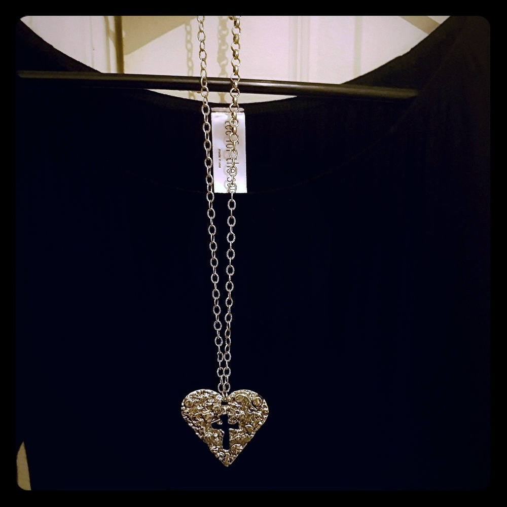 TFTS Silver Heart/Cross Necklace