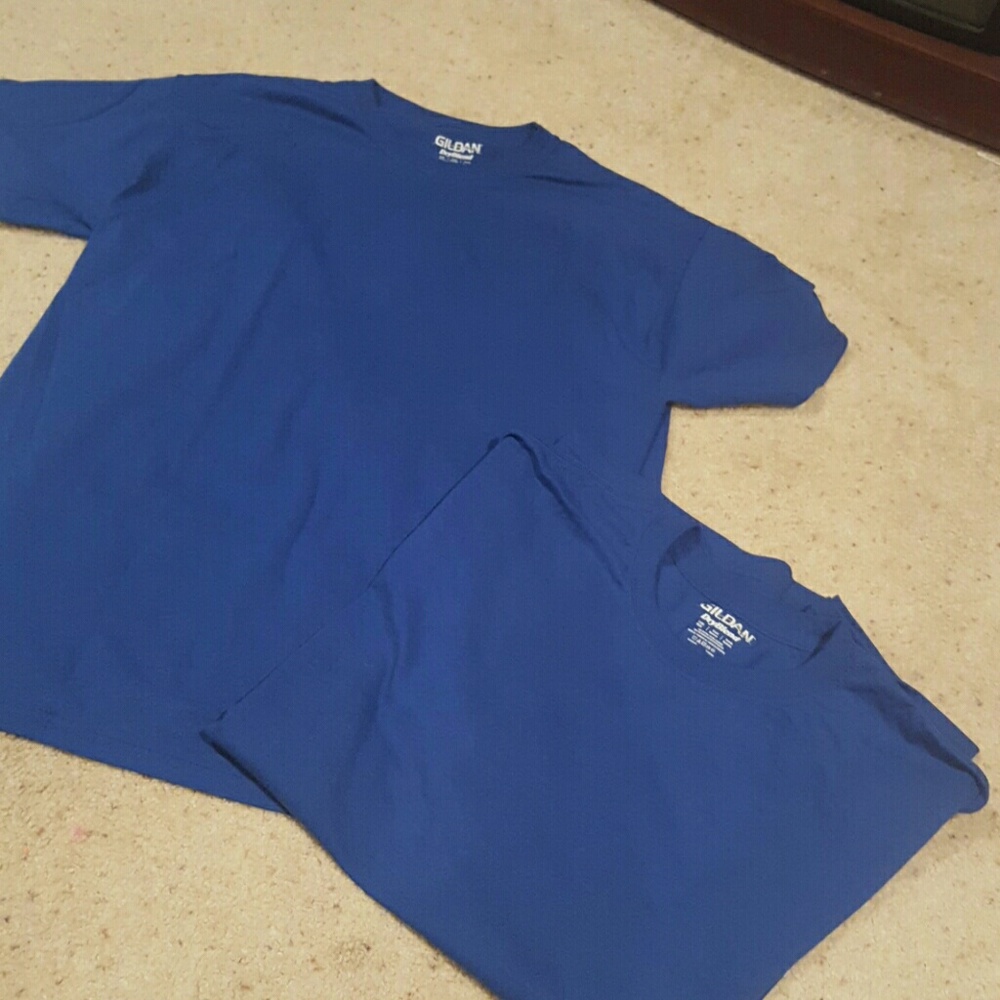Two blue plain T shirts