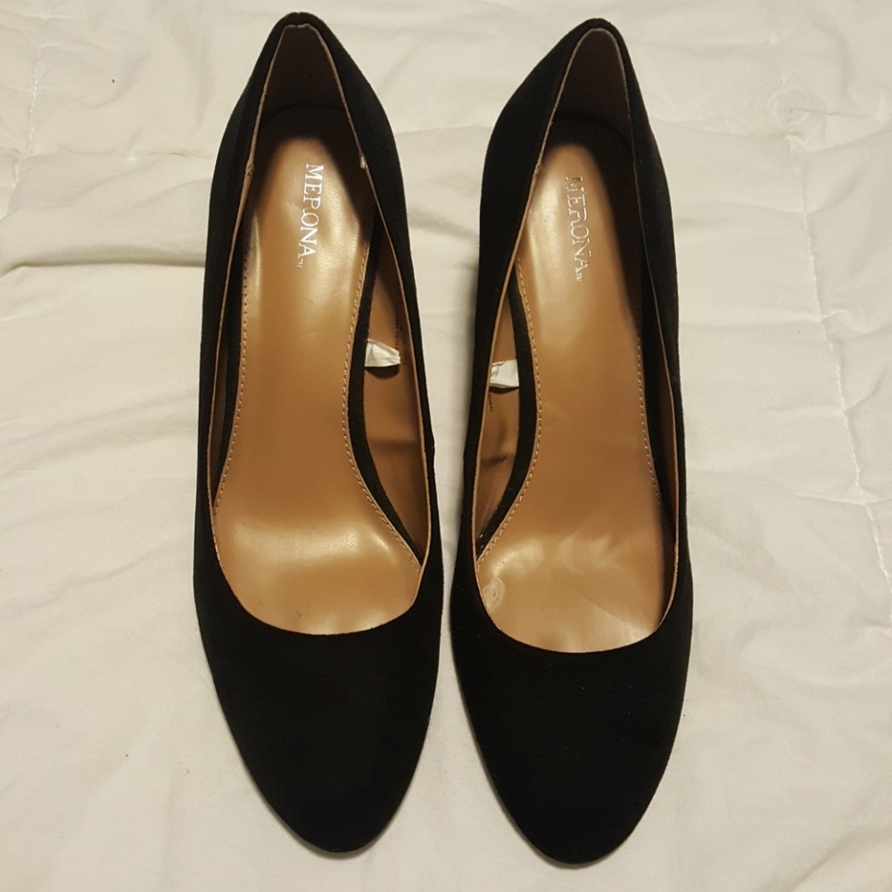Merona Black Suede Wedge Heels