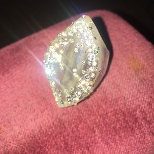 Liquid Lucite Diamond Dust Statement Ring!