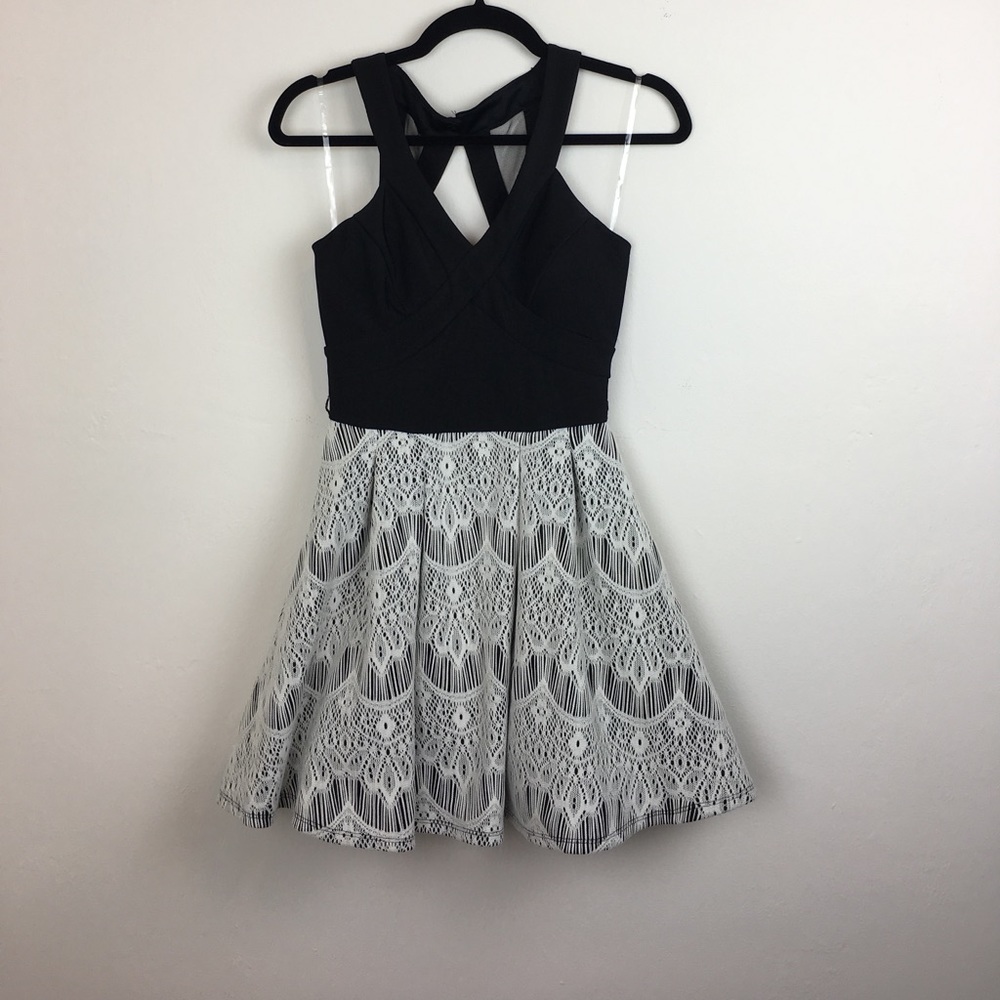 Black And Gray Mini Cocktail Dress