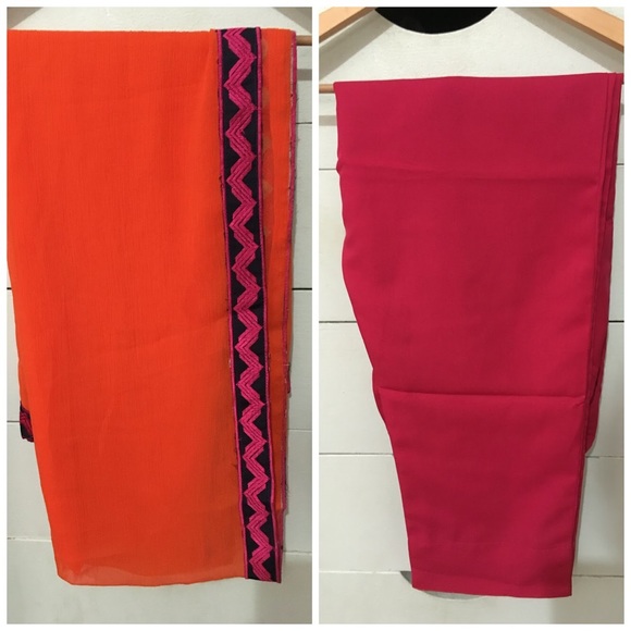 Nwot Chiffon Embroidered Shalwar Kameez large - Picture 6 of 8