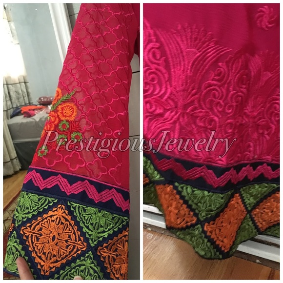 Nwot Chiffon Embroidered Shalwar Kameez large - Picture 8 of 8