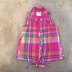 Plaid button down shirt