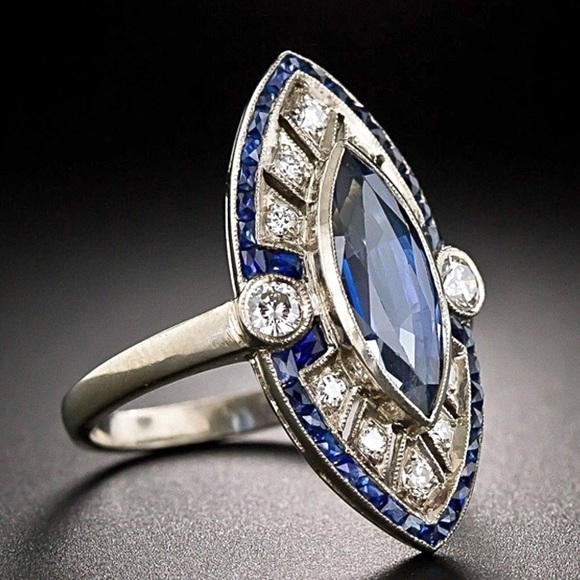 Sterling Silver Natural Sapphire Ring NEW - Picture 3 of 6