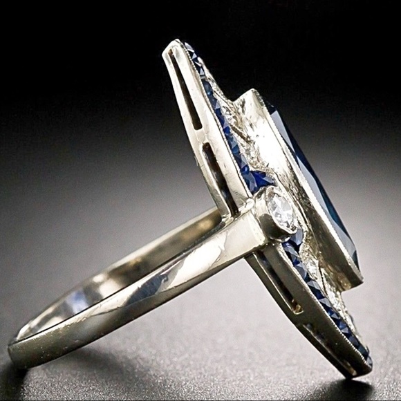 Sterling Silver Natural Sapphire Ring NEW - Picture 4 of 6