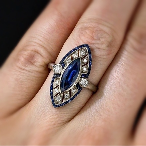 Sterling Silver Natural Sapphire Ring NEW - Picture 5 of 6