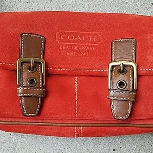 Authentic Coach Red Suede Cross Body