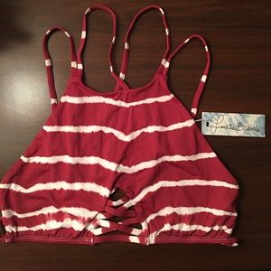 Frankie's Bikinis Marley 2 Top, Maroon Tie Dye