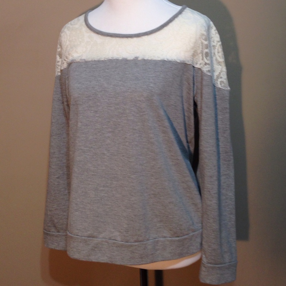 Lace Panel Sweatshirt