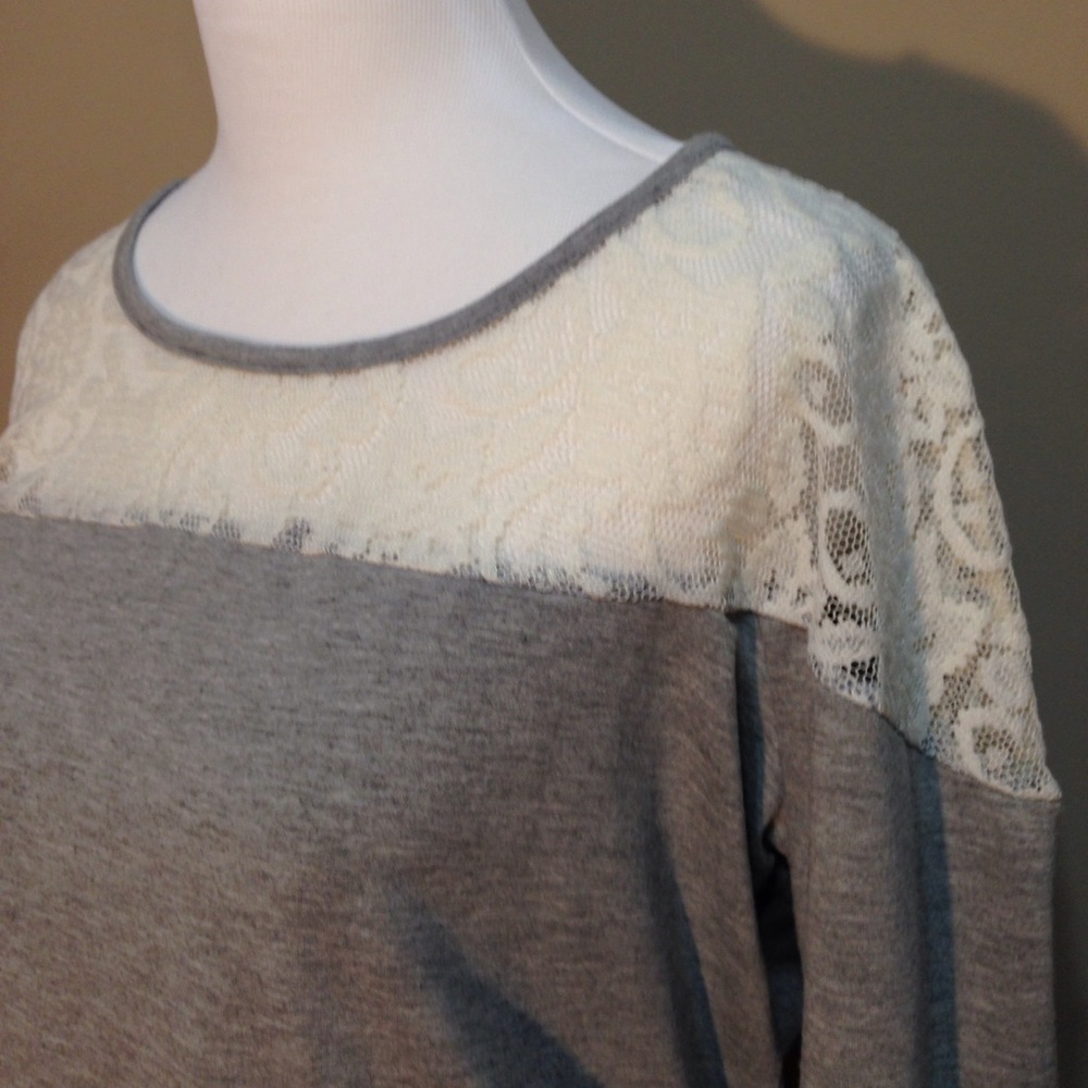 Lace Panel Sweatshirt - Picture 2 of 5