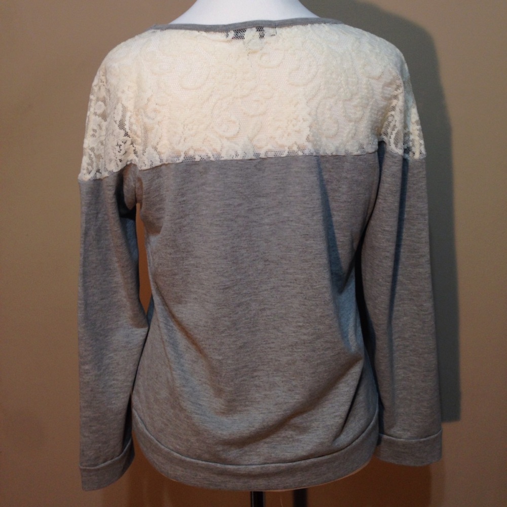 Lace Panel Sweatshirt - Picture 3 of 5