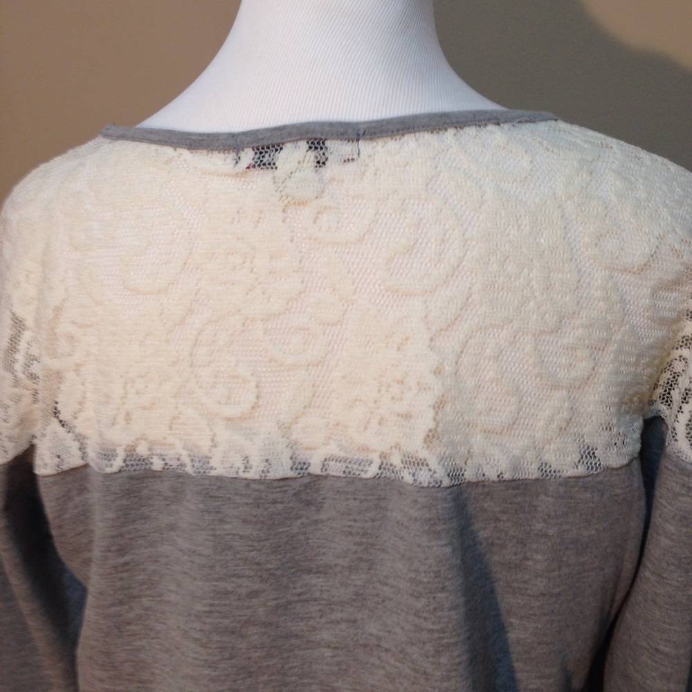 Lace Panel Sweatshirt - Picture 4 of 5