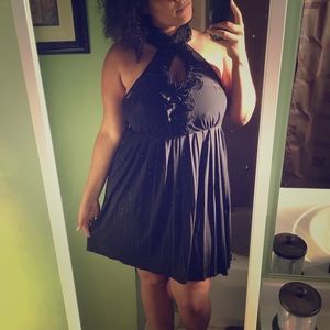 Ruffle Pleated Mini Dress