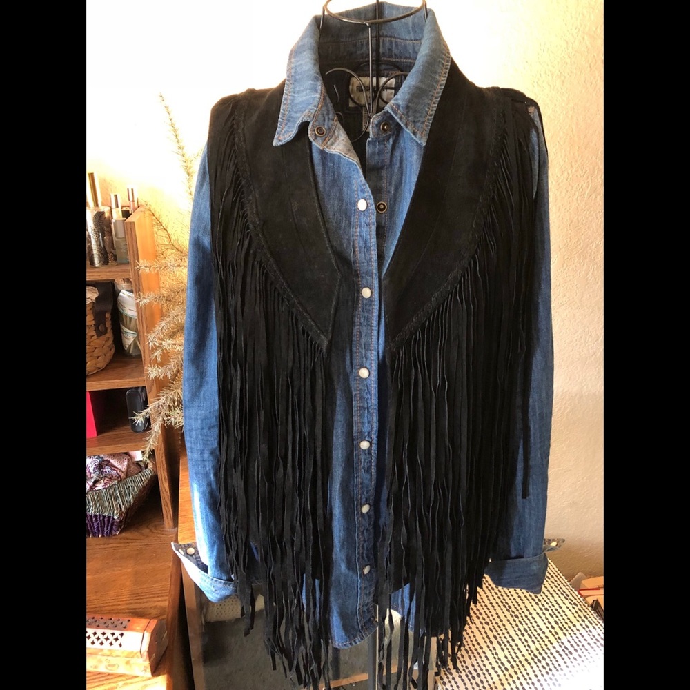 Forever 21 Suede Fringe Vest