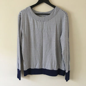 Athleta Studio Striped Boat Neck Sweatshirt