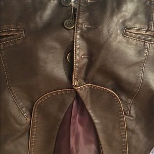 Distressed leather look vest