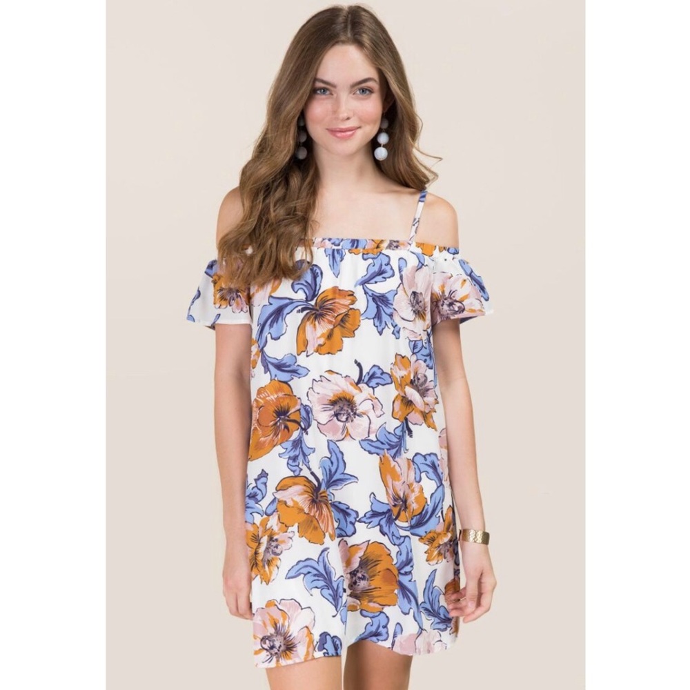 Floral off the shoulder shift dress