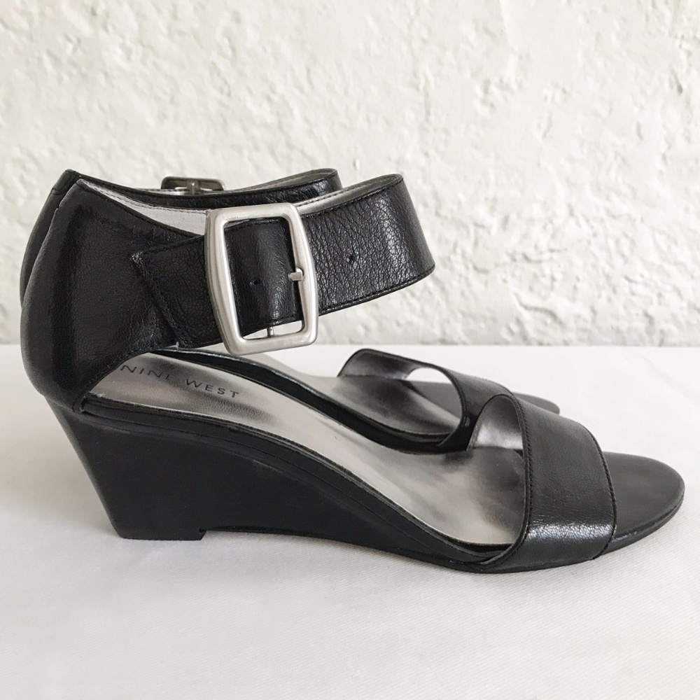 Nine West Leather Wedge Sandals